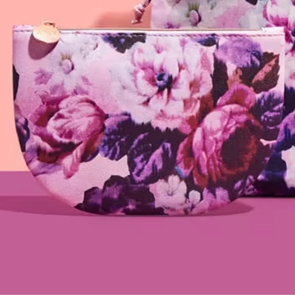 Ipsy Wild Blooms Glam Cosmetic Clutch Bag